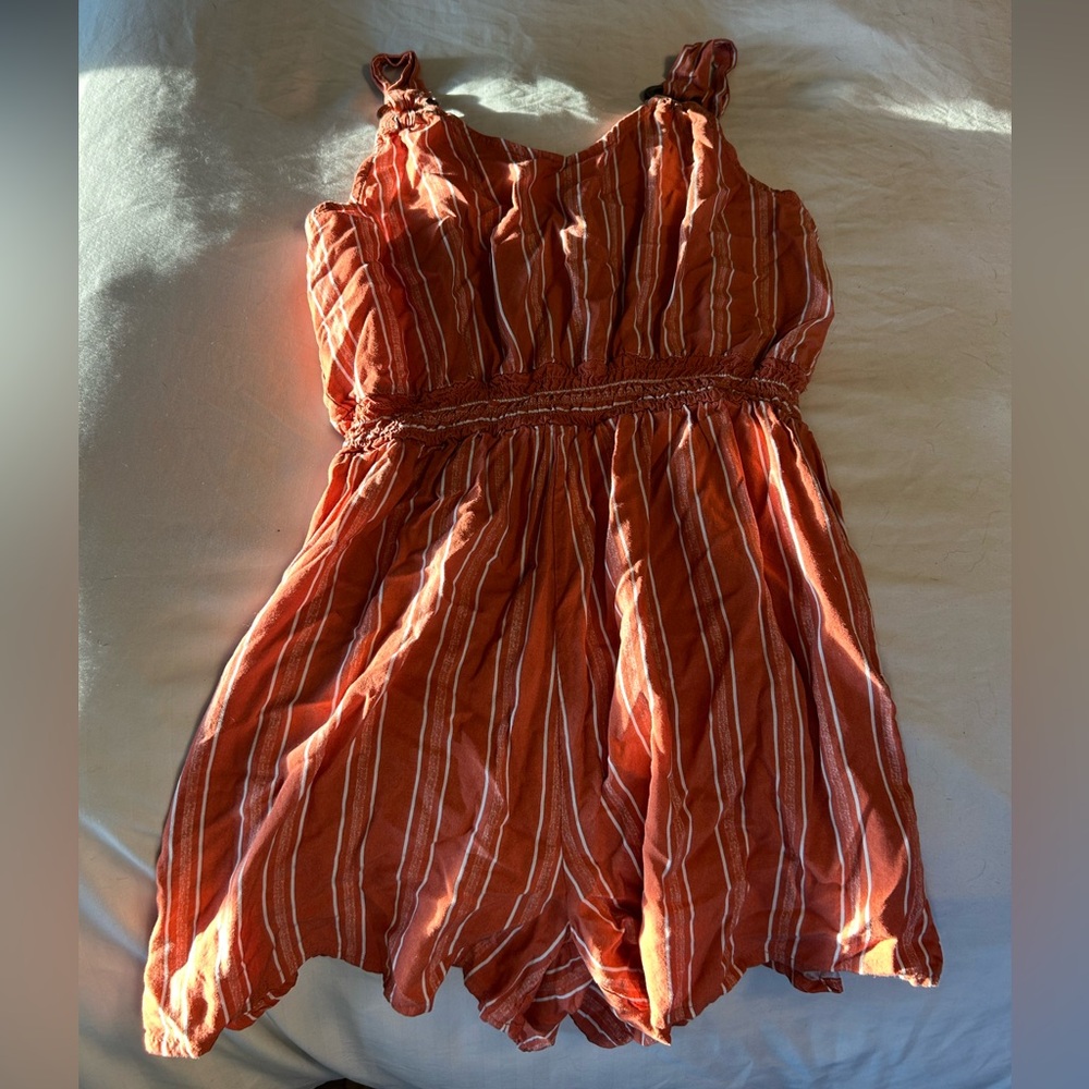 Striped Orange Romper